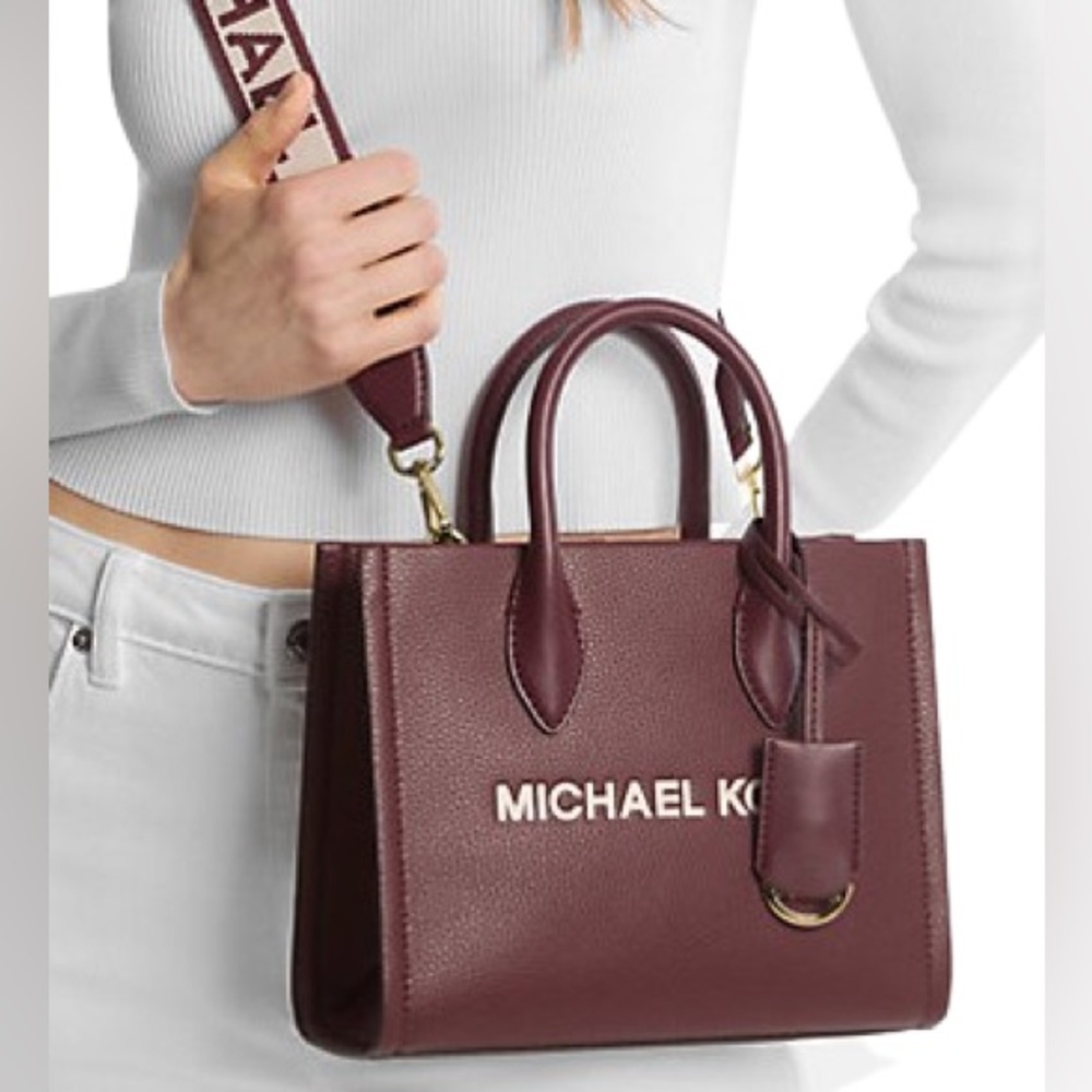 NWT Mirella Small Pebbled Leather Crossbody Bag Oxblood